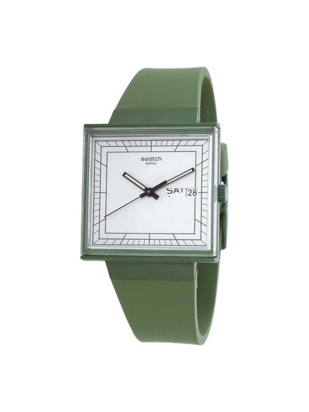 NWT Swatch What If…Green? Quartz White Dial Unisex Watch